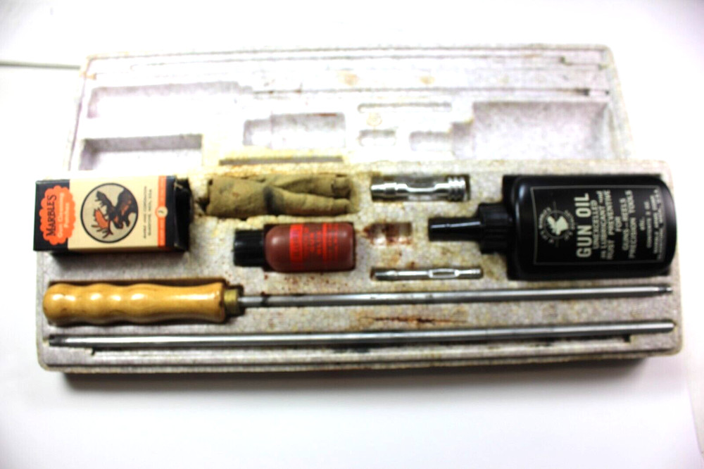 Vintage 1960’s Marble’s GAME GETTER Gun Cleaning Kit w/ Gun Oil & Accessories