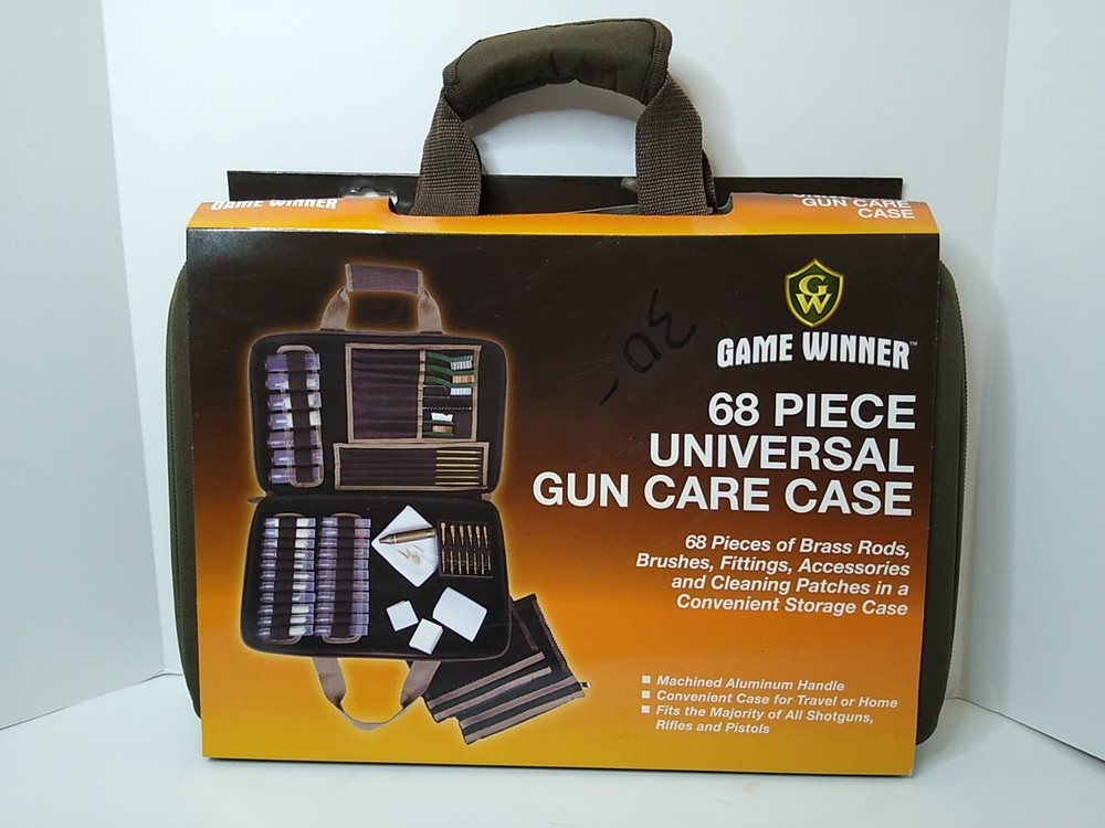 Game Winner 68 Piece Universal Gun Care Brown Canvas Case New In Package/Clean