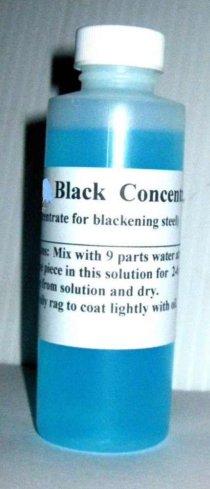 4 oz steel blackening concentrate, makes 2 1/2 pint gun blue / black