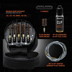 GRITR Deluxe Multi-Caliber Gun Cleaning Kit .17–12GA w/ Bronze Brushes, CLP