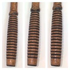 Vintage Antique 37″ Hickory Wood 3-Piece Shotgun Cleaning Rod Brass Fittings