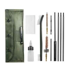 12 Piece Rifle Cleaning Tools Kit w/ Flexible Rod Brushes Pouch, AW11966