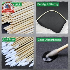 Gun Cleaning Supplies – Cleaning Patches and Cotton Swabs, 6″ Long Cotton Swab &
