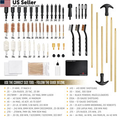 GLORYFIRE Gun Cleaning Kit Universal for Guns, Brushes One Size, Black