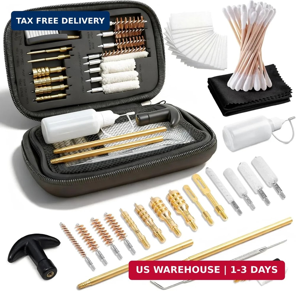 Gun Cleaning Kit Universal Handgun Cleaning Kit .22,.357/.38/9mm,.45 Caliber Pis