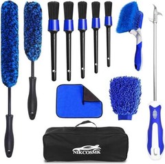 12Pcs Wheel Brush Kit for Cleaning Wheel and Tire, Wheel and Rim Brush, Blue