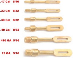 6 Pack Solid Brass Slotted Tip Jag Patch Holder for Rifle/Handgun/Pistol