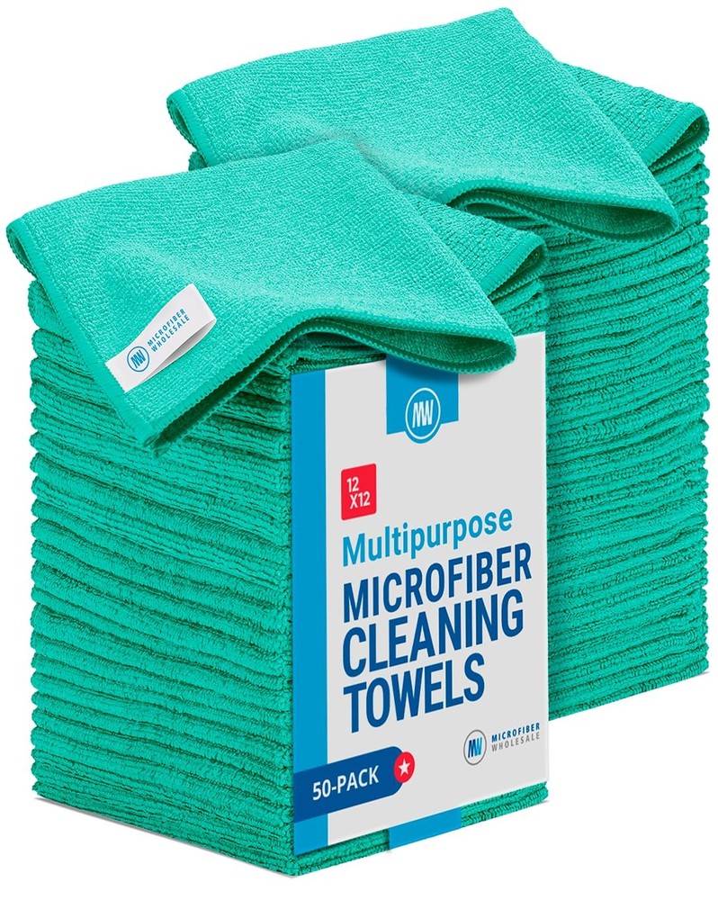 Microfiber Wholesale 12×12 Cleaning Cloths 50 Pack Reusable Towels Wash Rags Dus