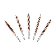 5 Pcs Bronze Bristle Bore Cleaning Brush .250cal 8×32 Thread with 50 Patches