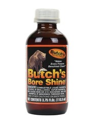 Remove all forms of bore fouling with Butch’s Bore Shine, 3.75 oz bottle