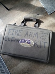GUN CLEANING LOT: Bore Cleaning, Oils, Tools, Cloths, Firearms As Shown