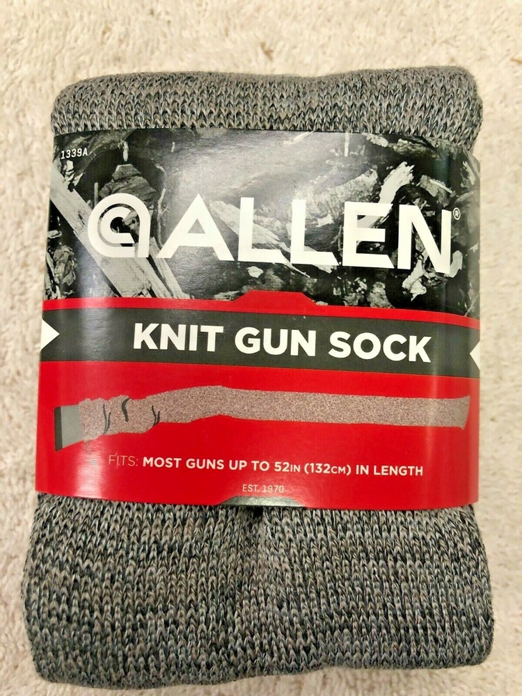 Gun Sock Knit Allen Fits Most Guns Up To 52″ In Length, Grey, Silicone Treated