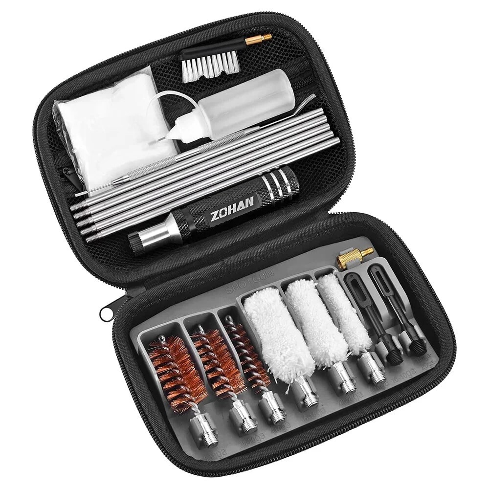 19 Pcs Tactical Shotgun Cleaning Kit and Case for 12,20,410 GA Gauge Hunting Gun
