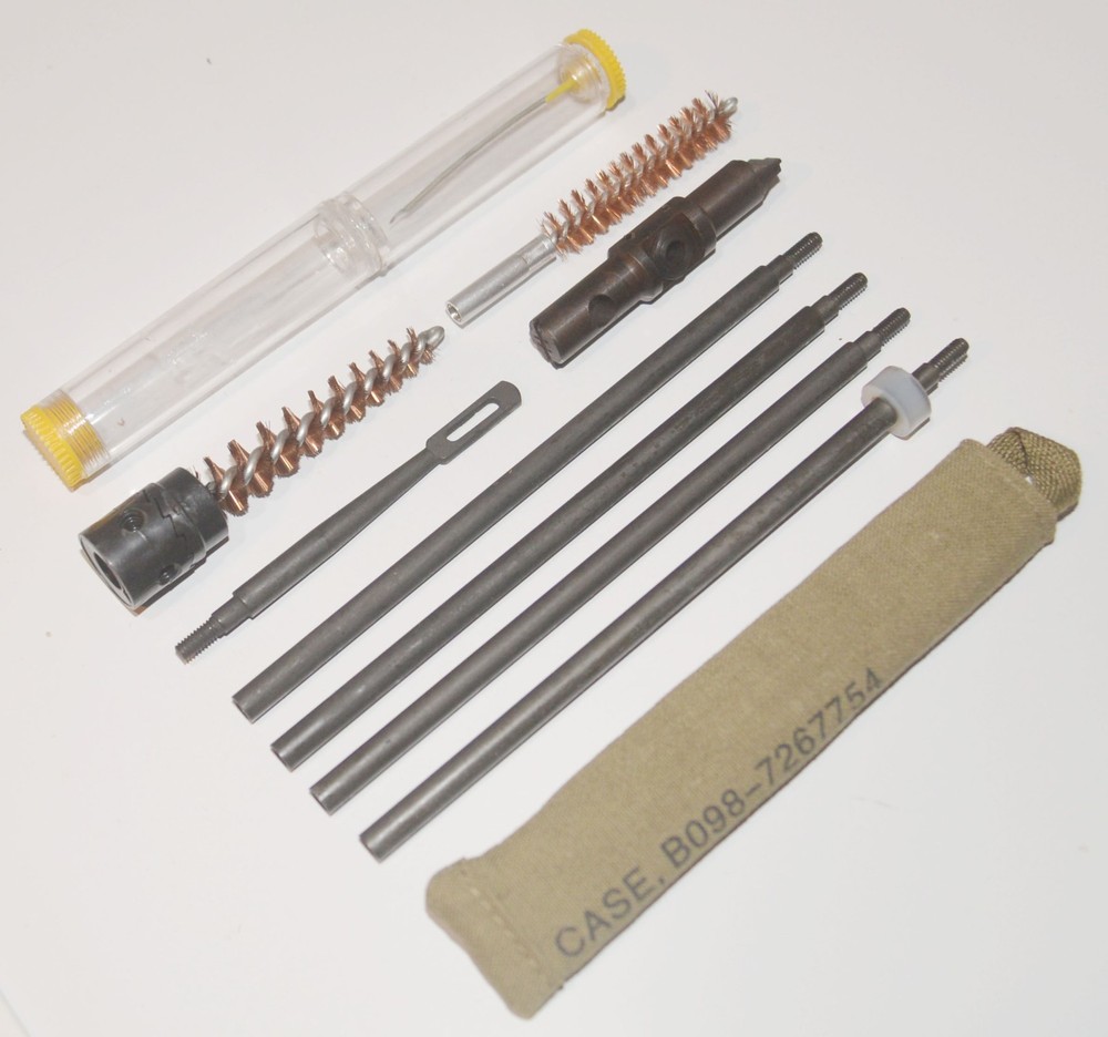 M1 Garand Buttstock Cleaning Kit Set,Oiler Brush 8-32 TPI 5PC Rod in Green Pouch