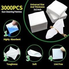 3000/1500 Gun Cleaning Patches & CLP Oil, Lint-Free Cloths for Firearms Care