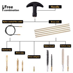 Raiseek .177 Cal & .22 Airgun Cleaning Kit with Cotton Mop Brass…
