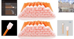 Bulk Pack Orange Foam Swabs – 100 Pcs, 5.25″ for Electronics & Household Use