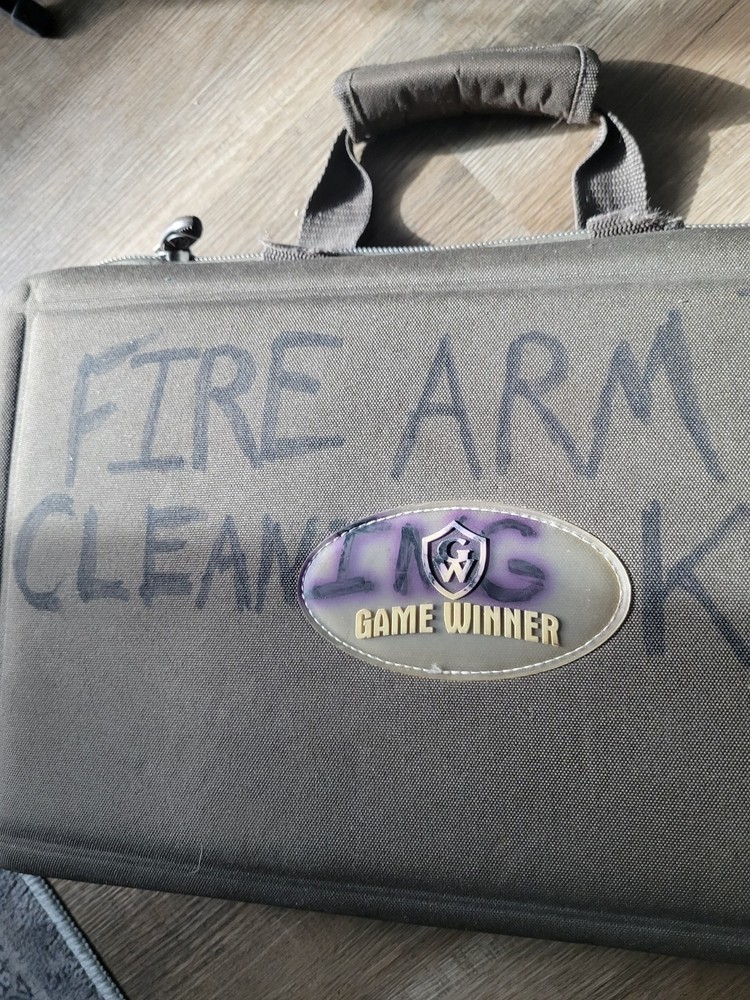 GUN CLEANING LOT: Bore Cleaning, Oils, Tools, Cloths, Firearms As Shown