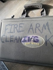 GUN CLEANING LOT: Bore Cleaning, Oils, Tools, Cloths, Firearms As Shown
