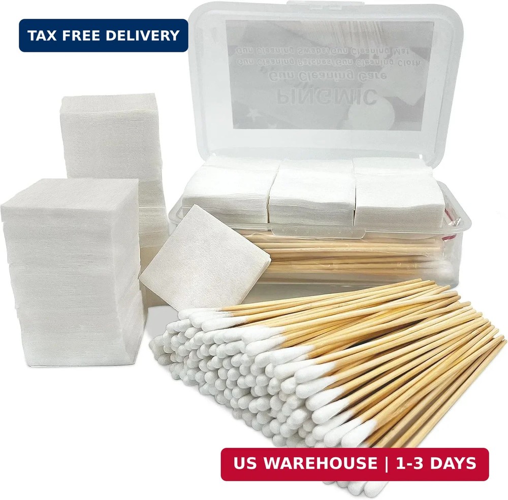 PINGMIC Gun Cleaning Supplies – Gun Cleaning Patches and Long Cotton Swabs Set,