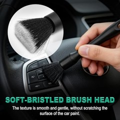 Car Detailing Cleaning Kit, 6PCS Auto Interior Cleaning Tools with Boars Hair