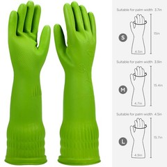 IUCGE Rubber Dishwashing Gloves 6 Pairs Kitchen Cleaning Long Reusable Durable S