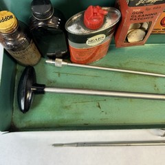 Vintage Challenger Gun Cleaning Case, Sears Oil, Patches, Grease, Bores, Brushes