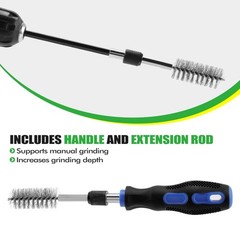 21Pcs Stainless Steel Bore Brush Set, 9 Sizes for Drill, Pipe & Engine Cleaning
