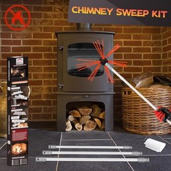 Chimney Sweep Kit, Chimney Cleaning Kit with 8 Flexible White Chimney 26 Feet