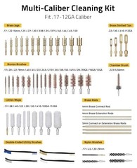 Rifle Cleaning Kit – Gun Cleaning Set with Rods, Jags, Brushes & Mops for .17 to