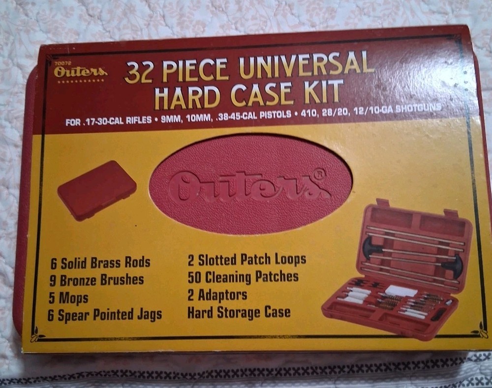 Outers 32 piece Gun Cleaning Kit in Universal Hard Case Kit Pistol Rifle Shotgun