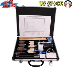 62 Piece Universal Firearm Cleaning Kit Aluminum Case Pistols Rifles Shotguns US