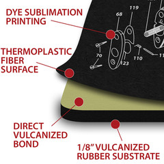 TekMat Ruger 10/22 Cleaning Mat 12×36 Armorer Bench Mat with Parts Diagram Black
