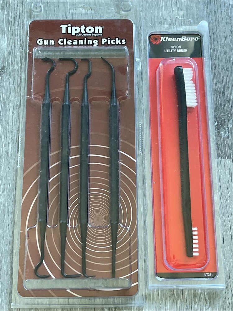 NEW Tipton Scratchfree Gun Cleaning Picks & KleenBore 2-In-1 Nylon Utility Brush
