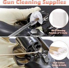 Gun Cleaner Lubricant Kit, 2 oz CLP, 1 oz Needle Oiler, 50 Patches, 10 Swabs