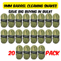9MM Barrel Cleaning Snakes Clean Bore 20 Pack Lot Rope Easy Pull Fast Pistol