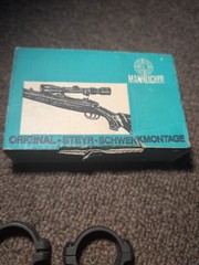Vintage STEYR Mannlicher Homeguard CG80 SET Old STYLE 1 in Rings Bases Austria