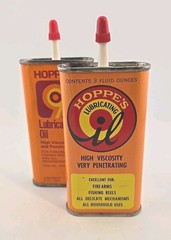 HOPPES LUBRICATING – pair of Hoppes Lubricating 3 ounce Tins, Both Gens used