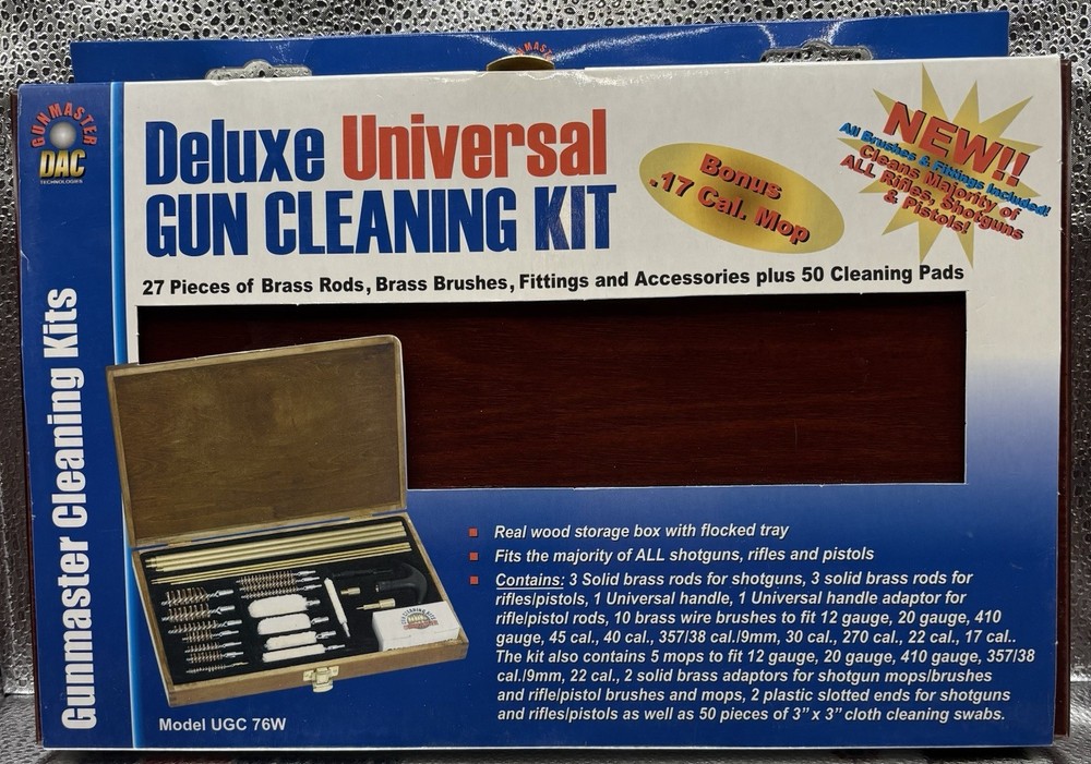 NEW Gunmaster DAC Deluxe Universal Gun Cleaning Kit Wood Case UGC 76W