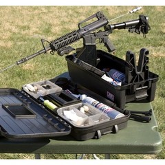 Gun Cleaning Kit Removable Stand Adjustable Forks 18 Compartment Storage Box New