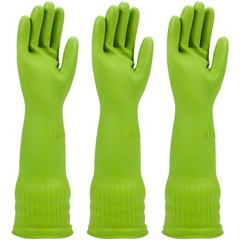 IUCGE Rubber Dishwashing Gloves 6 Pairs Kitchen Cleaning Long Reusable Durable S