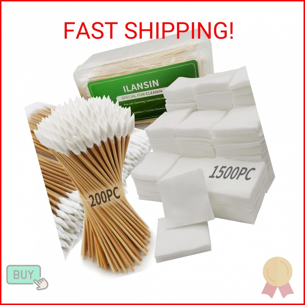 ILANSIN 1700PCS Gun Cleaning Supplies—1500PCS Gun Cleaning Patches +200PCS 6‘’ P