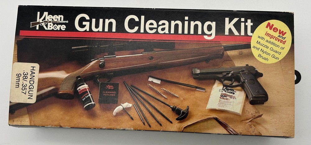 New Kleen Bore Gun Cleaning Kit – Hand Gun .38/.357 9mm USA Made Unused Vintage