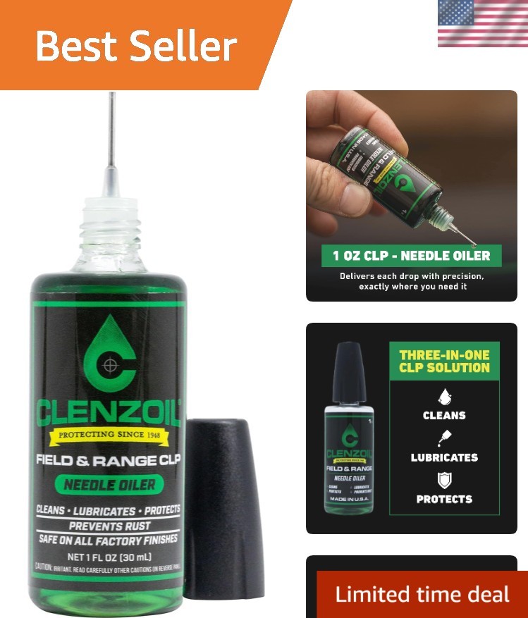 1oz Gun Oil with Steel Needle Oiler Tip | Rust Protection & Lubrication