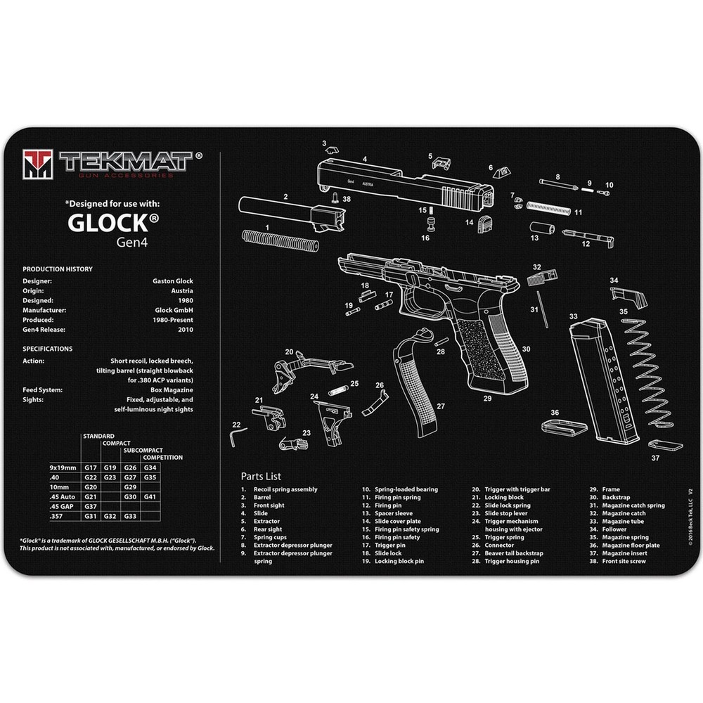 TekMat Original Gun Cleaning Mat – 17″ X 11″ – Glock Gen 4