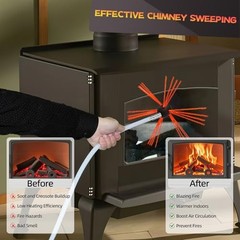 Chimney Sweep Kit, Chimney Cleaning Kit with 8 Flexible White Chimney 26 Feet