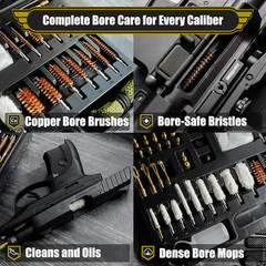 Elite Universal Gun Cleaning Kit for All Guns, Gun Brushes for Pistol Handgun Sh