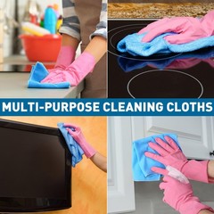 TEAWOO 400x Blue Microfiber Cleaning Towels Rags 12×12 Car Auto Detailing