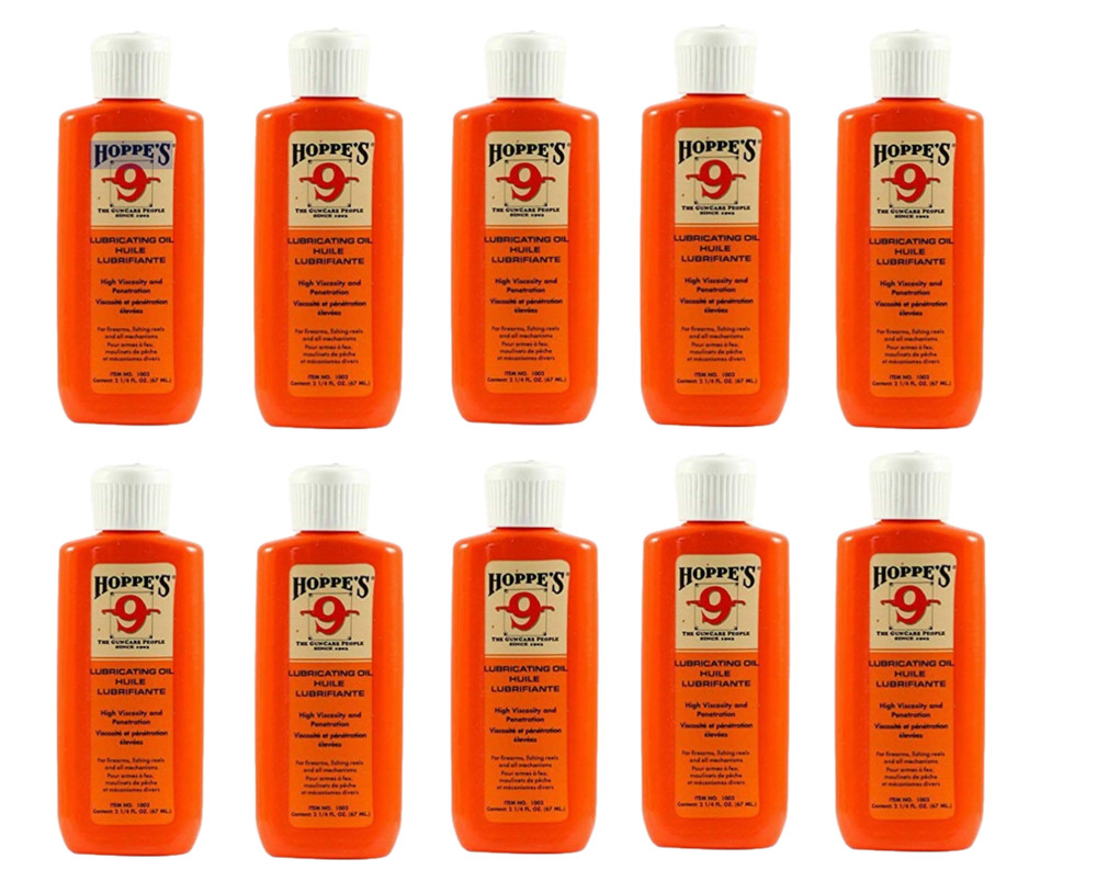 HOPPE’S No. 9 Lubricating Oil, 2-1/4 Ounces Bottle (10-Pack) Gun oil