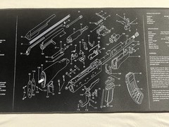 Computer Mouse Pad AK-47 Cleaning Pad Black Rubber 7.62x39mm Parts Diagram
